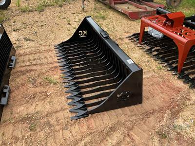 KC 75 Inch Rock Bucket Skid Steer Attachment, Universal Skid Mount