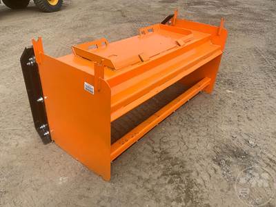 KC 72 Inch Snow Pusher Skid Steer Attachment, Universal Mount w/ Pull Back Bar