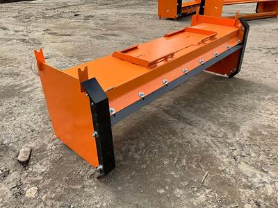 KC 96 Inch Snow Pusher Skid Steer Attachment, Universal Mount, Steel Blade
