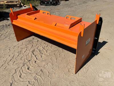 KC 96 Inch Snow Pusher Skid Steer Attachment, Universal Skid Mount
