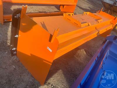KC 120 Inch Snow Pusher, Universal Skid Steer Mount with Steel Blade