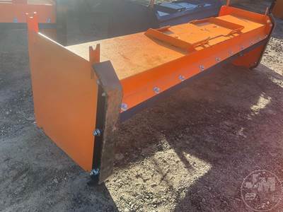 KC 120 Inch Snow Pusher Universal Skid Steer Mount with Steel Blade