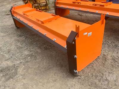Unused KC 120 Inch Snow Pusher Skid Steer Attachment, Universal Skid Mount