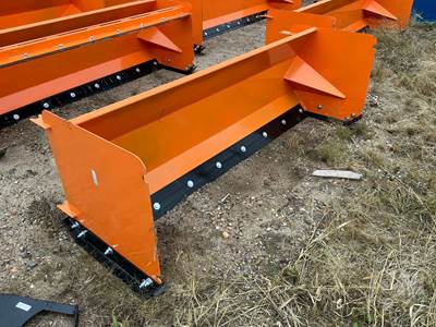 KC QT-SP-8-23 8 Ft Snow Pusher Skid Steer Attachment, Universal Skid Mount