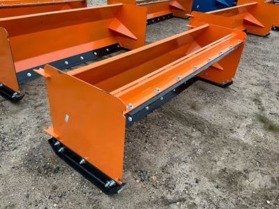 KC QT-SP-8-23-PB 8 Ft Pull-Back Snow Pusher, Universal Skid Steer Mount