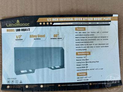 LANDHONOR 1/2 IN. UNIVERSAL QUICK ATTACH MOUNT PLATE Skid Steer Attachment