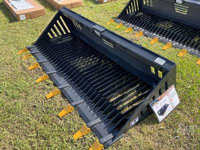 2026 Landhonor RB-14-78W 78" Rock Bucket Skid Steer Attachment, Universal Mount