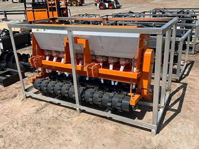 LANDHONOR SD-22-72W Skid Steer Seed Box Attachment, 65" Universal Skid Mount