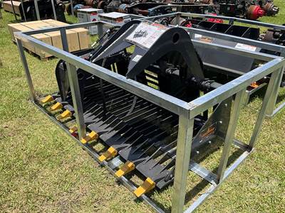 LANDHONOR SGB-11-72W 72 Inch Dual Cylinder Grapple Bucket, Universal Skid Mount