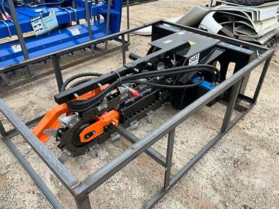 Mower King ECSSCT72 74" Trencher Skid Steer Attachment, Quick Attach