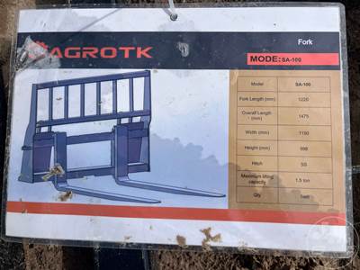 Mower King SA-100 Skid Steer Forks with Mast