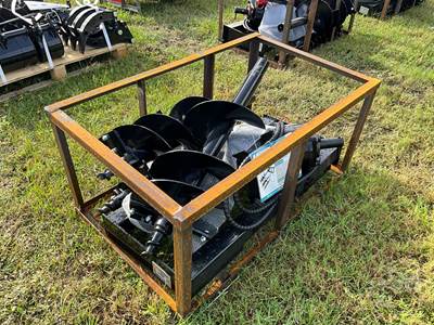 Mower King SSECAG-Y 3 BIT Hydraulic Auger Skid Steer Attachment, 6"/12"/14" Bits