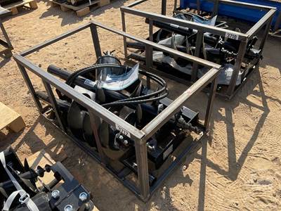 Mower King SSECAG-Y Hydraulic Auger Skid Steer Attachment, 6", 12", 14" Bits