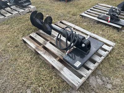 12 Inch Hydraulic Auger, Â Mini Skid Steer Mount