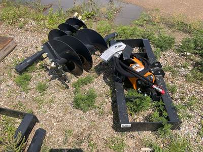 Wolverine ADB-13-1218R Hydraulic Auger Skid Steer Attachment, 12" and 18" Bits