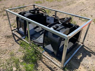 Unused Wolverine GB-11-72W 72" Dual Cylinder Grapple Bucket, Universal Skid Steer Mount