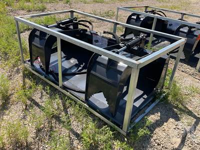 Wolverine GB-11-72W 72 inch Dual Cylinder Grapple Bucket, Universal Skid Steer Mount