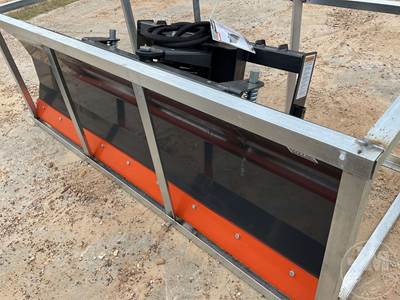 Unused Wolverine J-BM84 84" Snow Pusher Skid Steer Attachment, Universal Mount, Hydraulic Angle