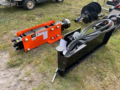 Unused Wolverine PD-12-08D Hydraulic Drop Hammer Skid Steer Attachment, Universal Skid Mount