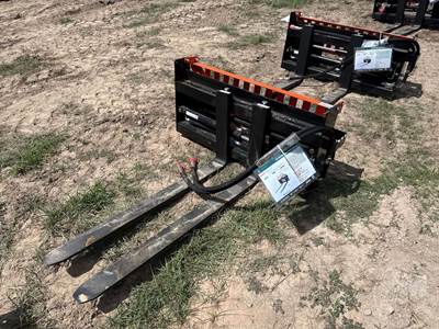 Wolverine PFA-11-3300G 48 Inch Forks with Hydraulic Positioner Skid Steer Attachment