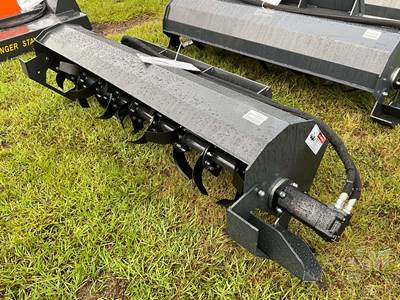 Unused Wolverine TL-12-72W 72 Inch Roto Tiller Skid Steer Attachment, Universal Skid Mount