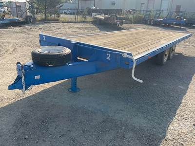 Tag A Long Equipment Trailer, 20' Deck, 8' Wide, 2 Axle, Ball Hitch, Electric