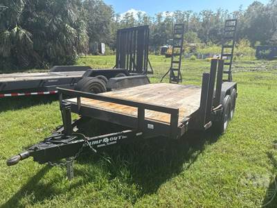 Utility Trailer 8'X16', 2 Axle, Dovetail With Ramps, Wood Decking, Covered