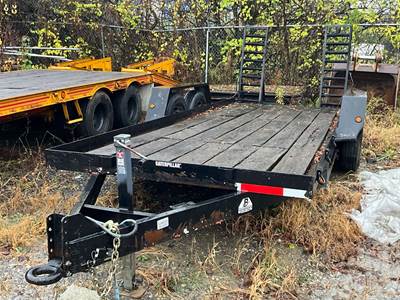Equipment Trailer 6'6"X18', 2 Axle, Ramps, Wood Decking, Pintle Hitch, Electric