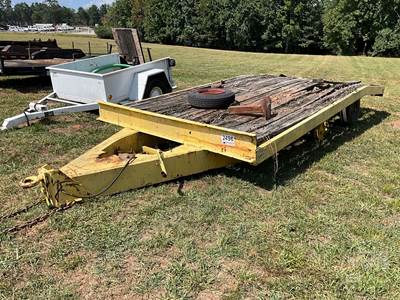 Tag A Long Equipment Trailer, 17' Deck, 4', Dove Tail, 8' Wide, 2 Axle, Pintle