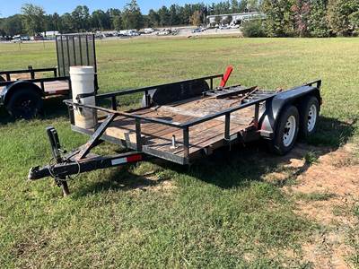 Utility Trailer 6'6"X12', 2 Axle, Rear Ramp, Wood Decking, Covered Wheels,