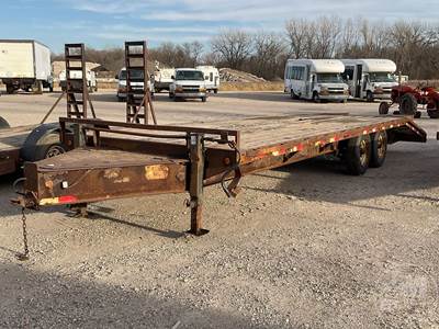 Equipment Trailer 8'X20', 2 Axle, Dovetail With Ramps, Wood Decking, Tool Box,