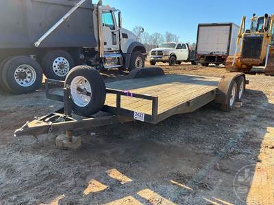 Car Hauler Trailer 7'X18', 2 Axle, Ramps, Wood Decking, Covered Wheels, 2-5/16"
