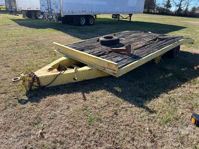 Tag A Long Equipment Trailer, 17' Deck, 4', Dove Tail, 8' Wide, 2 Axle, Pintle