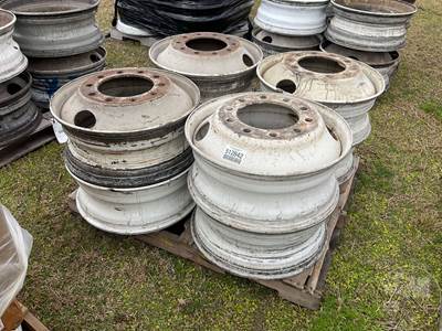 22.5X8.25 Hub Pilot Steel Wheels, Â Qty (8)