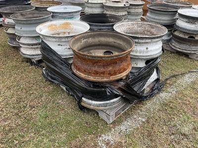 22.5X8.25 Hub Pilot Steel Wheels, Â Qty (8)