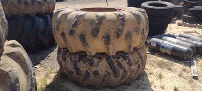 QTY Of (4) 24.5-32 Skidder Dual Tires, Mounted On DualING Rims, Approx 25% Tread
