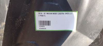 QTY Of (2) 35.5-32 Skidder Tires, Deere Swede Rims, Dueling Plates, (1) New &