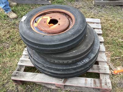 QTY Of (2) 5.00-15 Tractor Tires W/ Wheels, (1) 10.00 X 16SL Galaxy Multirib