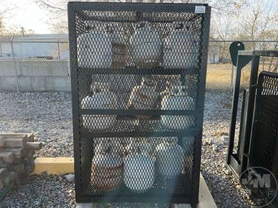 Metal Storage Cabinet With Propane Bottles