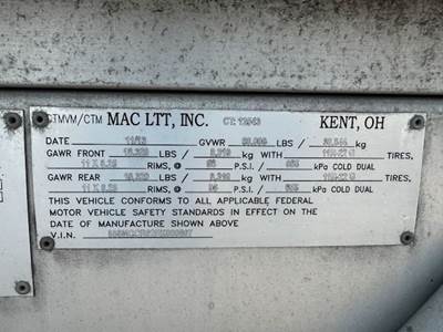 2014 Mac LTT 10,000 Gallon DOT 407 Chemical / Acid Tank Trailer