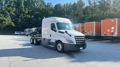 Freightliner Cascadia Sleeper Semi Truck - 72" Extra-Tall Roof, Detroit, Automatic, Battery Powered HVAC with Optimized Idle