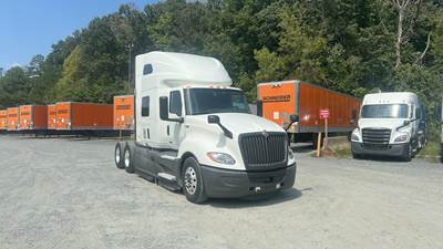 International LT Sleeper Semi Truck - 73" Raised Roof, Cummins, Automatic, Battery Powered HVAC with Optimized Idle