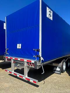 2023 Benson Conestoga Flatbed Trailer - All Aluminum, Aluminum Floor, Rear Sliding Axle, Front Man Door, Toolbox, 96-Inch Inside Height