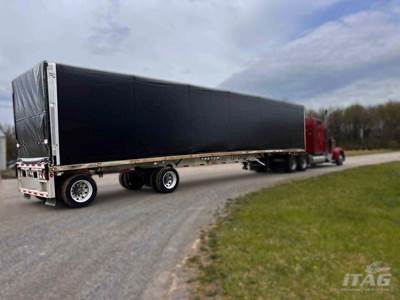 2014 Reitnouer 48ft Conestoga Flatbed Trailer - All Aluminum, Aluminum Floor, Front Sliding Axle, Conestoga Kit, Front Man Door