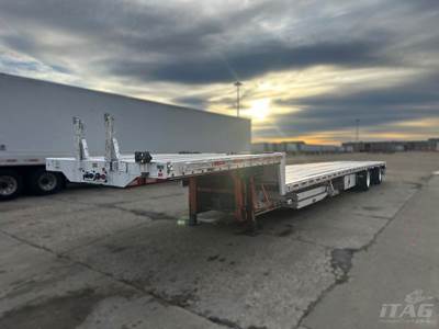 2016 Benson 53ft Drop Deck Trailer - All Aluminum, Aluminum Floor, Rear Sliding Axle, Ramps, Toolboxes, Tire Inflation System