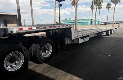 2018 Benson 53ft Drop Deck Trailer - All Aluminum, Aluminum Floor, Rear Sliding Axle, Toolbox, Tire Inflation System, 17.5 Tires