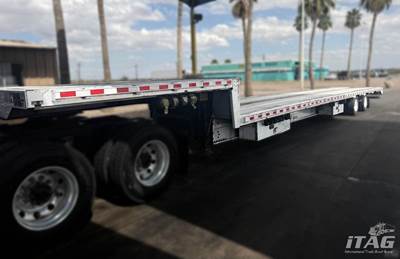 2018 Benson 53ft Drop Deck Trailer - All Aluminum, Aluminum Floor, Rear Sliding Axle, Toolbox, Tire Inflation System, 17.5 Tires