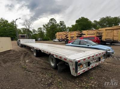 2018 Reitnouer 53ft Drop Deck Trailer - All Aluminum, Aluminum Floor, Rear Sliding Axle, Toolbox, Tire Inflation System, 17.5 Tires, Big Bubba