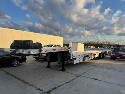 2015 Reitnouer 53ft Drop Deck Trailer - All Aluminum, Aluminum Floor, Rear Sliding Axle, Ramps, Toolbox, Weigh Scale, Tire Inflation System