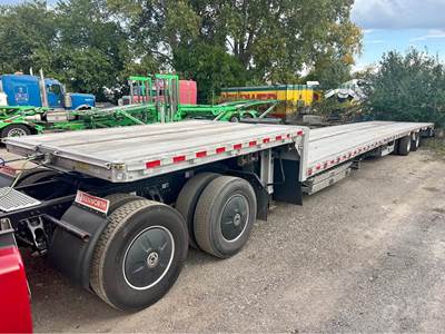2019 Reitnouer 53ft Drop Deck Trailer - All Aluminum, Aluminum Floor, Rear Sliding Axle, Ramps, Toolbox, Tire Inflation System, 17.5 Tires